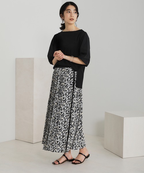 Bou Jeloud(ブージュルード)の「【綿100%】綿シルケット◆袖コンシャスTOPS(Tシャツ/カットソー・レディース・ブラック/ベージュ/オフホワイト/グリーン・FREE)」の5枚目の写真