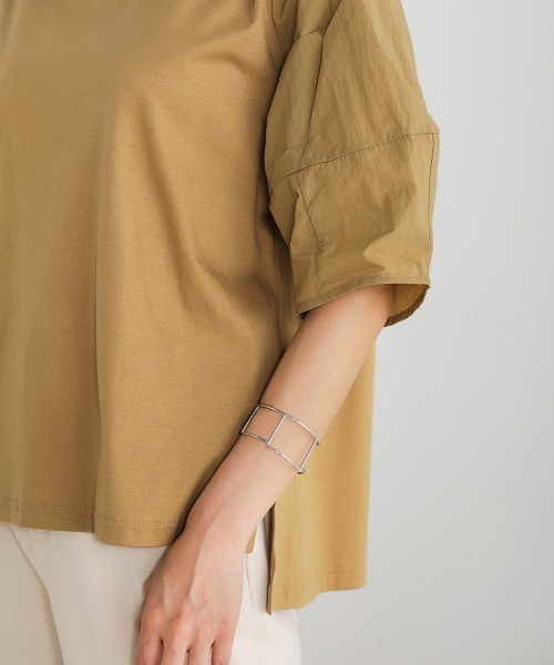 Bou Jeloud(ブージュルード)の「【綿100%】綿シルケット◆袖コンシャスTOPS(Tシャツ/カットソー・レディース・ブラック/ベージュ/オフホワイト/グリーン・FREE)」の16枚目の写真