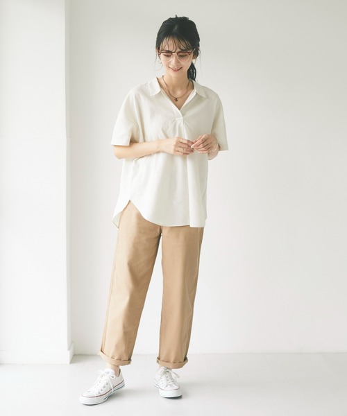 CRAFT STANDARD BOUTIQUE(クラフトスタンダードブティック)の「コクーンパンツ *◇(デニムパンツ・レディース・ベージュ/ライトインディゴブルー/ブルー系その他/ダークインディゴブルー・S/M/L)」の14枚目の写真