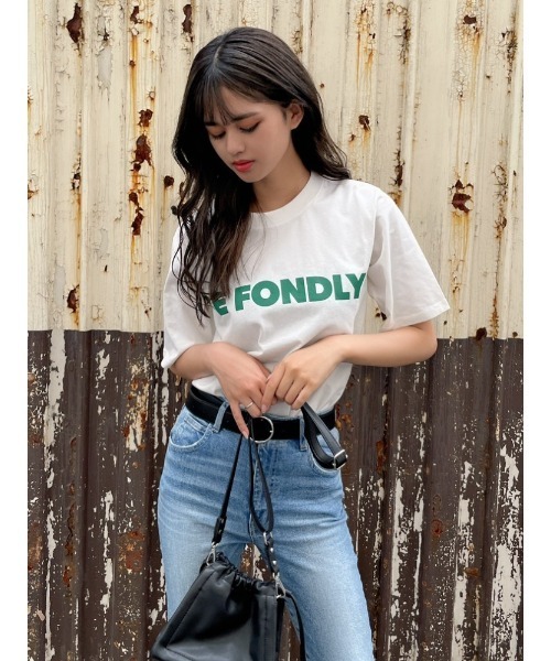 ENVYM（アンビー）の「レタリングＴ－ＳＨ（Tシャツ/カットソー・レディース・ホワイト/ブラック/グリーン・FREE）」の8枚目の写真