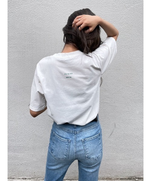 ENVYM（アンビー）の「レタリングＴ－ＳＨ（Tシャツ/カットソー・レディース・ホワイト/ブラック/グリーン・FREE）」の9枚目の写真