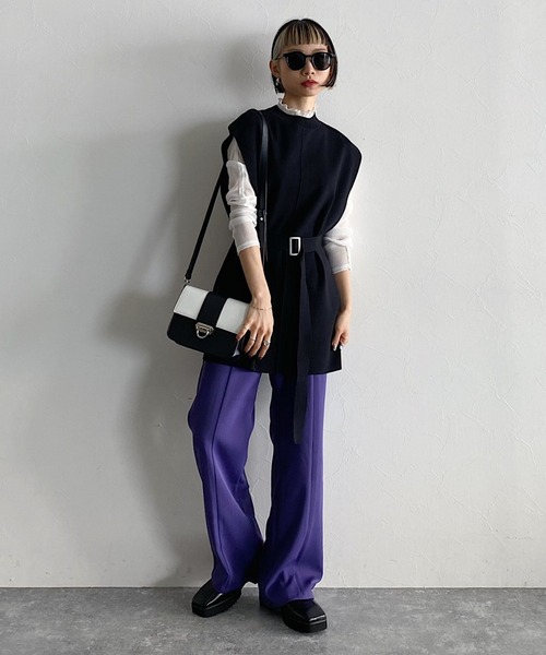 PAGEBOY（ページボーイ）の「スローサイズニットベスト（ベスト・レディース・オフホワイト/ブラック/ブラウン系その他・FREE）」の6枚目の写真