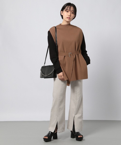 PAGEBOY（ページボーイ）の「スローサイズニットベスト（ベスト・レディース・オフホワイト/ブラック/ブラウン系その他・FREE）」の9枚目の写真