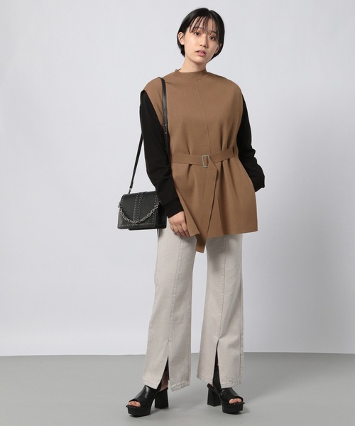 PAGEBOY（ページボーイ）の「スローサイズニットベスト（ベスト・レディース・オフホワイト/ブラック/ブラウン系その他・FREE）」の22枚目の写真