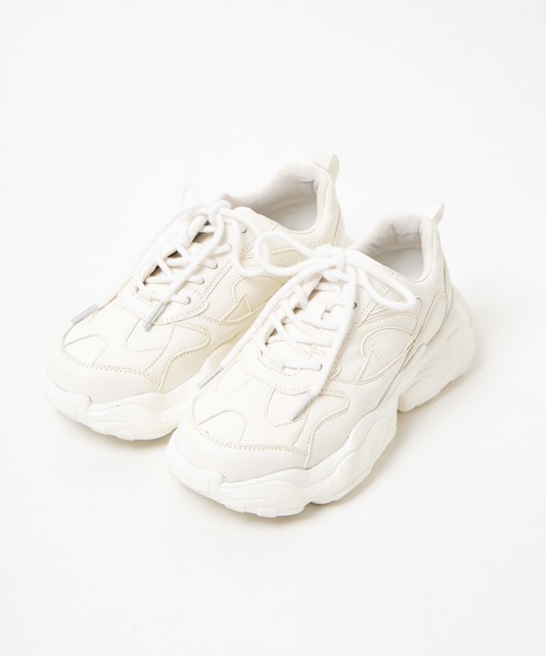 WEGO（ウィゴー）の「WEGO/厚底デザインスニーカー（スニーカー・レディース・ホワイト/ブラック・MEDIUM/LARGE）」の9枚目の写真