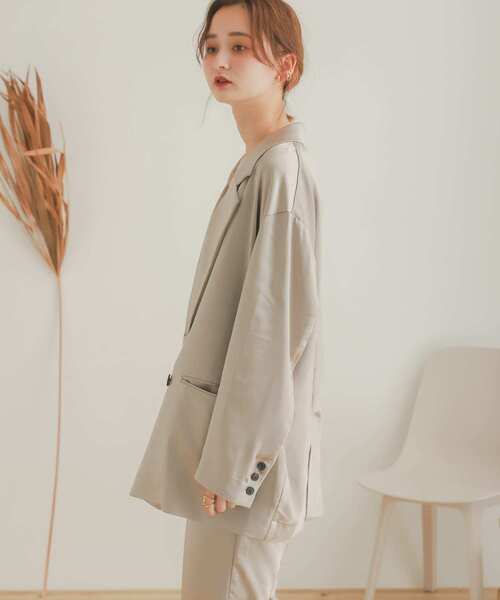 SENSE OF PLACE by URBAN RESEARCH（センスオブプレイスバイアーバンリサーチ）の「サテンリラックステーラージャケット（その他アウター・レディース・カーキ/モカ/ライトベージュ・ONE）」の19枚目の写真