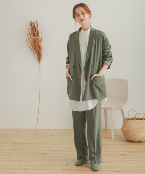 SENSE OF PLACE by URBAN RESEARCH（センスオブプレイスバイアーバンリサーチ）の「サテンリラックステーラージャケット（その他アウター・レディース・カーキ/モカ/ライトベージュ・ONE）」の10枚目の写真