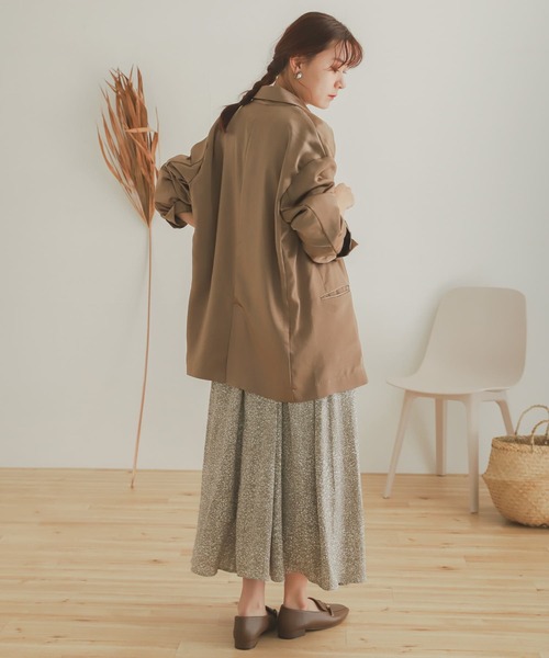 SENSE OF PLACE by URBAN RESEARCH（センスオブプレイスバイアーバンリサーチ）の「サテンリラックステーラージャケット（その他アウター・レディース・カーキ/モカ/ライトベージュ・ONE）」の12枚目の写真