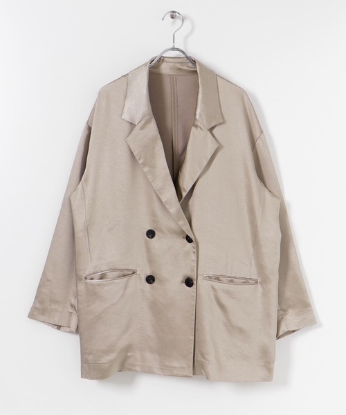 SENSE OF PLACE by URBAN RESEARCH（センスオブプレイスバイアーバンリサーチ）の「サテンリラックステーラージャケット（その他アウター・レディース・カーキ/モカ/ライトベージュ・ONE）」の18枚目の写真