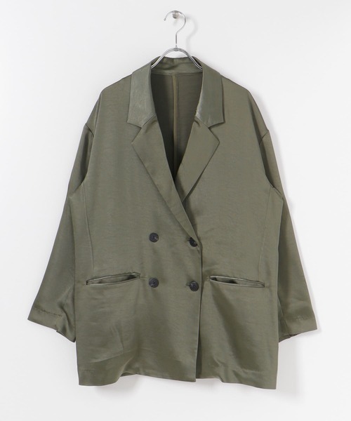 SENSE OF PLACE by URBAN RESEARCH（センスオブプレイスバイアーバンリサーチ）の「サテンリラックステーラージャケット（その他アウター・レディース・カーキ/モカ/ライトベージュ・ONE）」の13枚目の写真