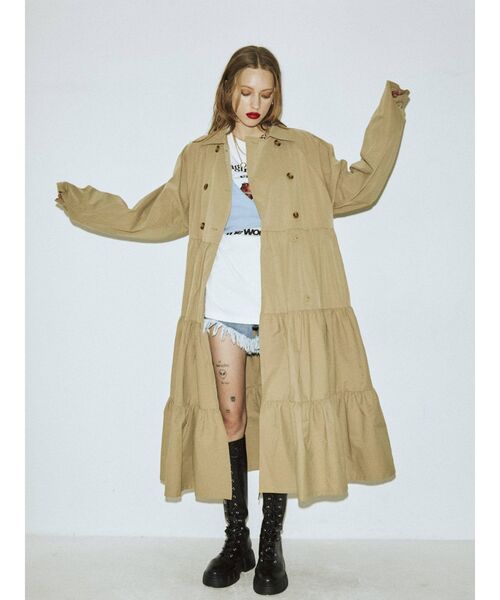 jouetie（ジュエティ）の「オータムティアードトレンチワンピース（ワンピース・レディース・カーキ/ベージュ/ブラック/ライトブルー・MEDIUM）」の11枚目の写真