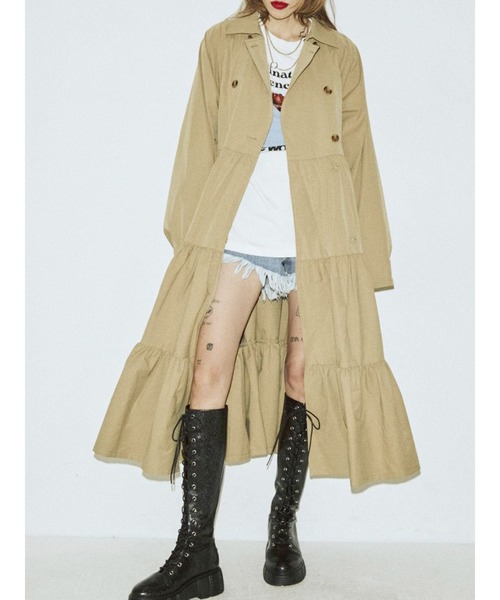 jouetie（ジュエティ）の「オータムティアードトレンチワンピース（ワンピース・レディース・カーキ/ベージュ/ブラック/ライトブルー・MEDIUM）」の2枚目の写真