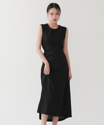 by muni:r | バックスリット リボン 袖なし ロング ワンピース(ワンピース)