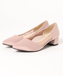 velikoko ラクチンきれいシューズ | ☆19SSアウトレット☆レースコンビパンプス(3.5cm）ヴェリココ/ラクチンきれいシューズ(パンプス)