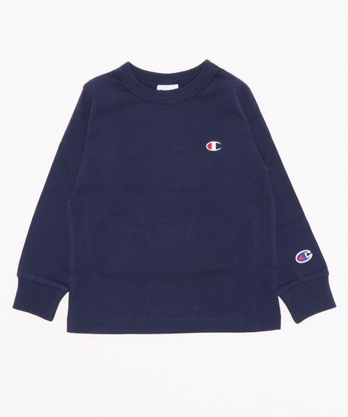 Champion（チャンピオン）の「【WEB限定】Champion/ チャンピオン KIDS ロングスリーブTシャツ（Tシャツ/カットソー・キッズ・ホワイト/グレー/ネイビー/ブラック・130/120/140/110/150/100）」の4枚目の写真