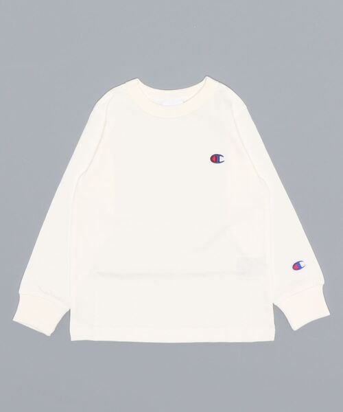 Champion（チャンピオン）の「【WEB限定】Champion/ チャンピオン KIDS ロングスリーブTシャツ（Tシャツ/カットソー・キッズ・ホワイト/グレー/ネイビー/ブラック・130/120/140/110/150/100）」の2枚目の写真