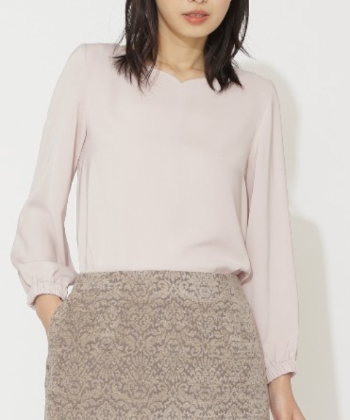 NATURAL BEAUTY BASIC（ナチュラルビューティーベーシック）の「ハートネックブラウス（シャツ/ブラウス・レディース・オフホワイト/ネイビー/ピンク・マルチサイズ）」の16枚目の写真