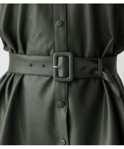 AZUL by moussy（アズールバイマウジー）の「FAUX LEATHER SHIRT JACKET/フェイクレザーシャツジャケット（その他アウター・レディース・ブラック/ダークグリーン・SMALL/MEDIUM）」の12枚目の写真