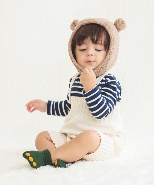 BRANSHES(ブランシェス)の「くま耳ベビーボア帽子(その他ベビー用品・キッズ・ブラウン/アイボリー・F)」の8枚目の写真