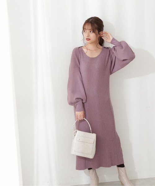 PROPORTION BODY DRESSING（プロポーションボディドレッシング）の「ボレロ付ニットワンピース / 1211240010（ワンピース・レディース・ダークグレー/ピンク/ブルー・MEDIUM/SMALL/P/S）」の3枚目の写真