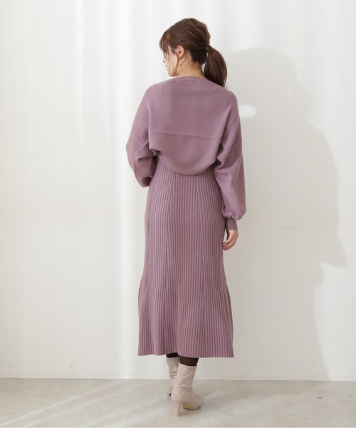 PROPORTION BODY DRESSING（プロポーションボディドレッシング）の「ボレロ付ニットワンピース / 1211240010（ワンピース・レディース・ダークグレー/ピンク/ブルー・MEDIUM/SMALL/P/S）」の8枚目の写真