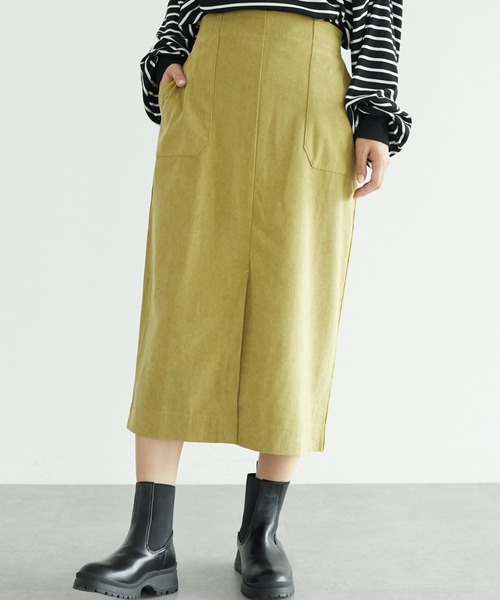 Green Parks(グリーンパークス)の「リブタイトスカート*(スカート・レディース・ダークグレー/グリーン/ホワイト系その他2・FREE)」の1枚目の写真