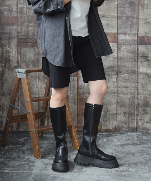 NOFALL(ノーフォール)の「トラックソールストレッチロングブーツ(ブーツ・レディース・ブラック・LL/3L/SS/S/M/L)」の10枚目の写真