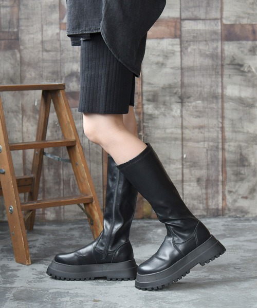 NOFALL(ノーフォール)の「トラックソールストレッチロングブーツ(ブーツ・レディース・ブラック・LL/3L/SS/S/M/L)」の12枚目の写真