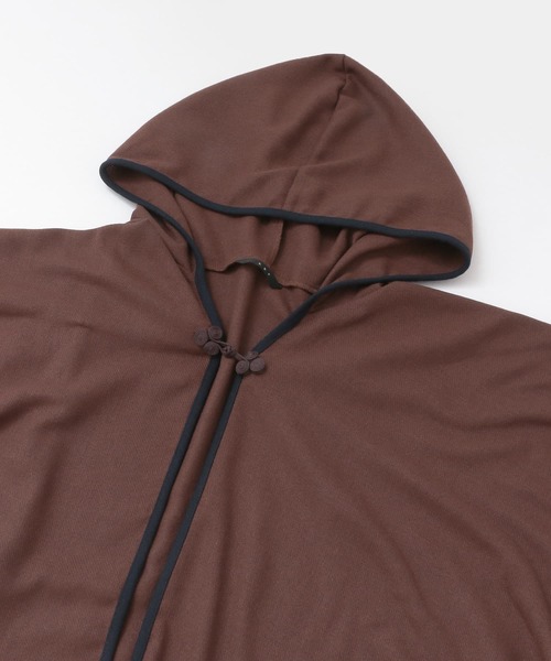 KBF(ケイビーエフ)の「チャイナボタン付きポンチョ∴(ポンチョ・レディース・ネイビー/ブラウン・ONE)」の12枚目の写真