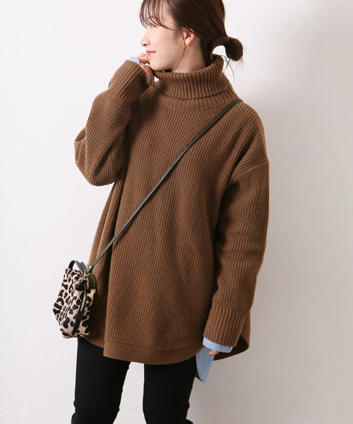 OUR 上質ウールのハイネックニット　ブラウングレー 上質ウールのハイネックニット – OURHOME