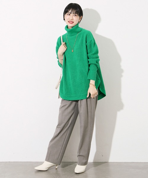 JOURNAL STANDARD（ジャーナルスタンダード）の「ウォッシャブルウールラウンドヘムハイネック◆（ニット/セーター・レディース・レッド/グリーン/グレー/ブラウン・FREE）」の10枚目の写真