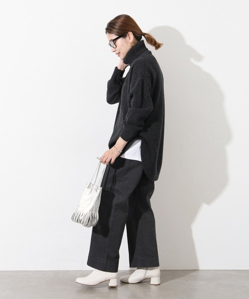 JOURNAL STANDARD（ジャーナルスタンダード）の「ウォッシャブルウールラウンドヘムハイネック◆（ニット/セーター・レディース・レッド/グリーン/グレー/ブラウン・FREE）」の7枚目の写真