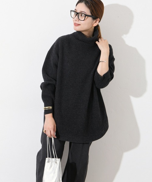 JOURNAL STANDARD（ジャーナルスタンダード）の「ウォッシャブルウールラウンドヘムハイネック◆（ニット/セーター・レディース・レッド/グリーン/グレー/ブラウン・FREE）」の17枚目の写真