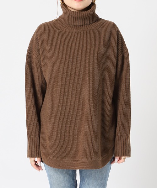 JOURNAL STANDARD（ジャーナルスタンダード）の「ウォッシャブルウールラウンドヘムハイネック◆（ニット/セーター・レディース・レッド/グリーン/グレー/ブラウン・FREE）」の5枚目の写真