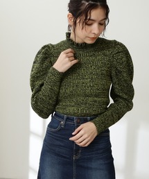 N.（N. Natural Beauty Basic） | ◆メランジフリルネックニット(ニット/セーター)