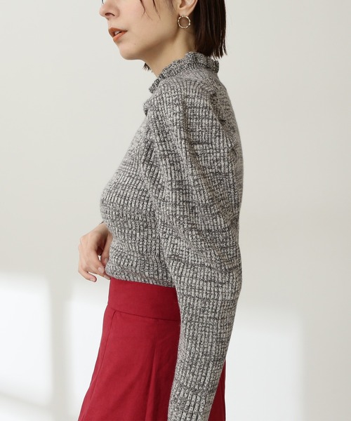 N.（N. Natural Beauty Basic）（エヌエヌナチュラルビューティーベーシック）の「◆メランジフリルネックニット（ニット/セーター・レディース・クリーム/イエロー/レッド・MEDIUM）」の10枚目の写真