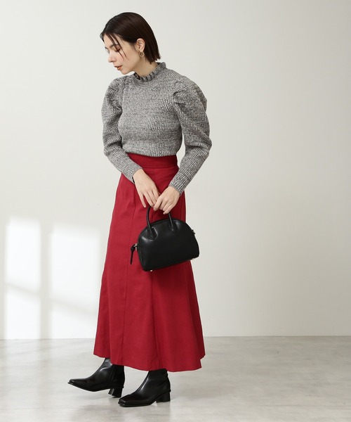 N.（N. Natural Beauty Basic）（エヌエヌナチュラルビューティーベーシック）の「◆メランジフリルネックニット（ニット/セーター・レディース・クリーム/イエロー/レッド・MEDIUM）」の7枚目の写真