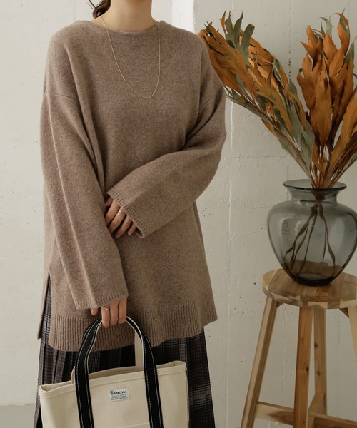 URBAN RESEARCH DOORS（アーバンリサーチドアーズ）の「ハミルトンウールチュニックニット（ニット/セーター・レディース・グレー/モカ・ONE）」の9枚目の写真