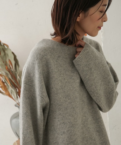 URBAN RESEARCH DOORS（アーバンリサーチドアーズ）の「ハミルトンウールチュニックニット（ニット/セーター・レディース・グレー/モカ・ONE）」の18枚目の写真