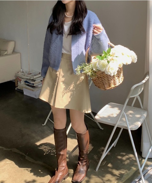 mood for a day（ムードフォーアデイ）の「loco cardigan / ボリュームニットカーディガン（カーディガン/ボレロ・レディース・アイボリー/ブラック/ブルー・FREE）」の22枚目の写真