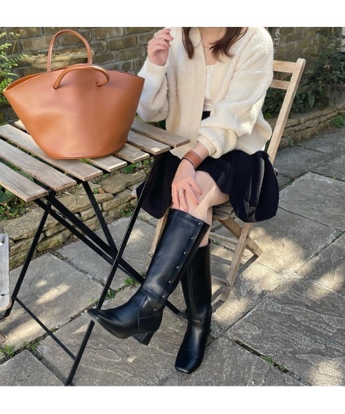 mood for a day（ムードフォーアデイ）の「loco cardigan / ボリュームニットカーディガン（カーディガン/ボレロ・レディース・アイボリー/ブラック/ブルー・FREE）」の6枚目の写真