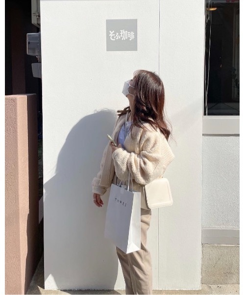 mood for a day（ムードフォーアデイ）の「loco cardigan / ボリュームニットカーディガン（カーディガン/ボレロ・レディース・アイボリー/ブラック/ブルー・FREE）」の9枚目の写真