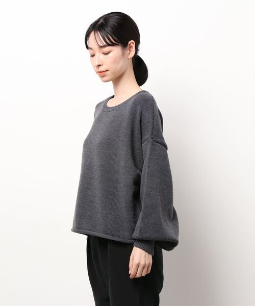 Lugnoncure（ルノンキュール）の「バックレースアップニット（ニット/セーター・レディース・オフホワイト/オレンジ/チャコール・ﾌﾘ-）」の6枚目の写真