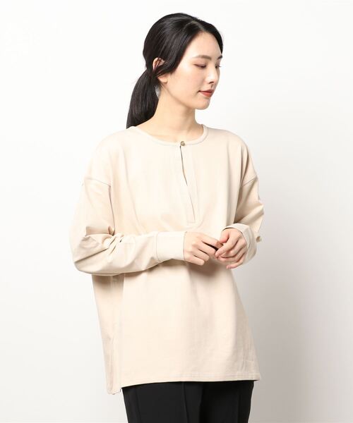 jumelle（ジュメロ）の「キーネックトップ（Tシャツ/カットソー・レディース・ブラック/ベージュ/ピンク/ミント・FREE）」の8枚目の写真