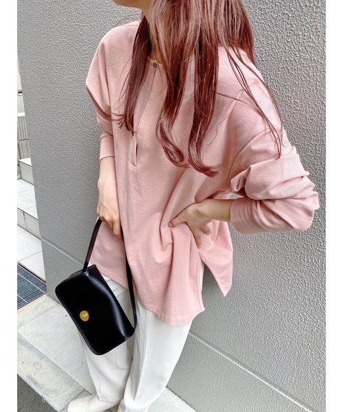 jumelle（ジュメロ）の「キーネックトップ（Tシャツ/カットソー・レディース・ブラック/ベージュ/ピンク/ミント・FREE）」の19枚目の写真