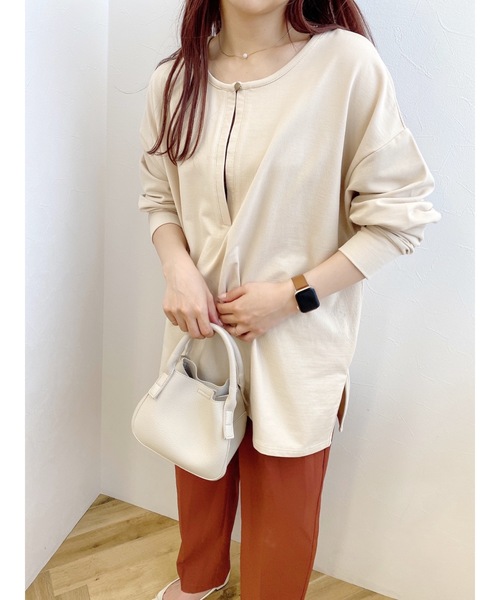 jumelle（ジュメロ）の「キーネックトップ（Tシャツ/カットソー・レディース・ブラック/ベージュ/ピンク/ミント・FREE）」の22枚目の写真