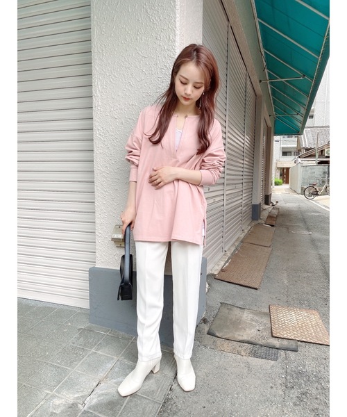 jumelle（ジュメロ）の「キーネックトップ（Tシャツ/カットソー・レディース・ブラック/ベージュ/ピンク/ミント・FREE）」の15枚目の写真