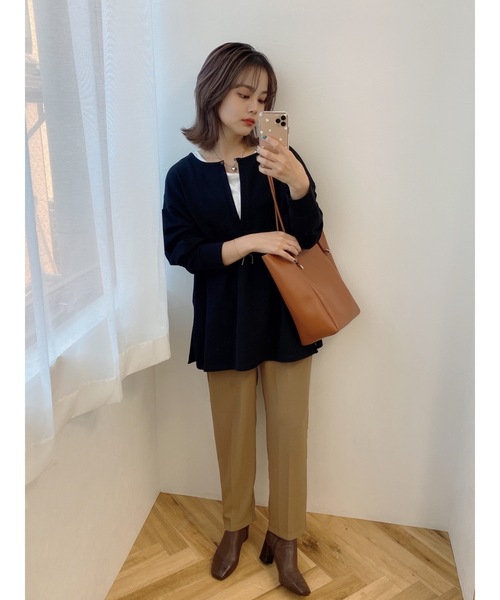 jumelle（ジュメロ）の「キーネックトップ（Tシャツ/カットソー・レディース・ブラック/ベージュ/ピンク/ミント・FREE）」の20枚目の写真