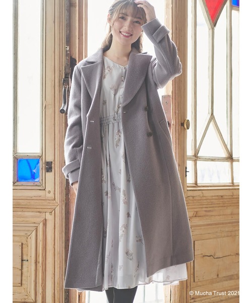 未使用品！レッセパッセ【Mucha/Rose】ワンピース・カーディガンセット LAISSE PASSE（レッセパッセ）の「【Mucha/Rose】ミディワンピース