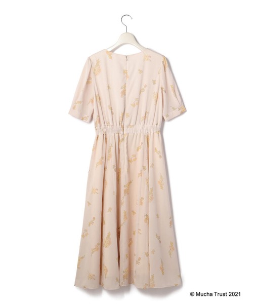 未使用品！レッセパッセ【Mucha/Rose】ワンピース・カーディガンセット LAISSE PASSE（レッセパッセ）の「【Mucha/Rose】ミディワンピース